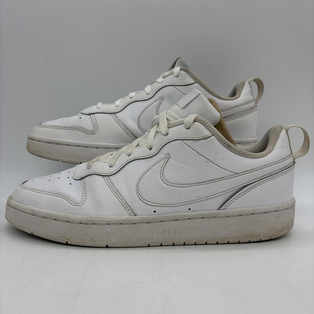 Nike Youth 7 7Y Athletic Shoes Court Borough Low Recraft All White BQ5448-100
